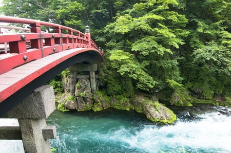 Shinkyo Bridge in Nikko, Japanの写真素材