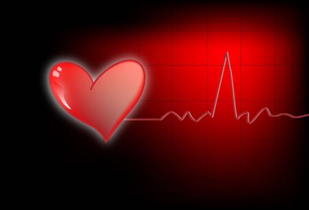 Background with heart and lifeline のイラスト素材