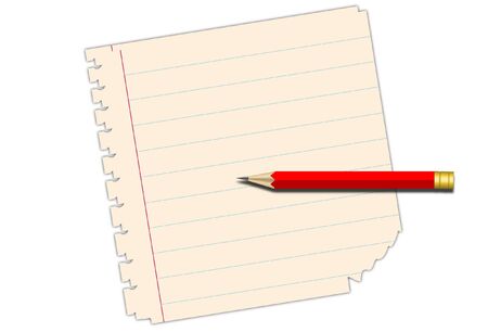 Notebook paper with pencil のイラスト素材