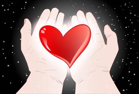Heart in hands のイラスト素材