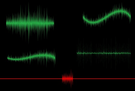 Abstract background with different types of waves のイラスト素材