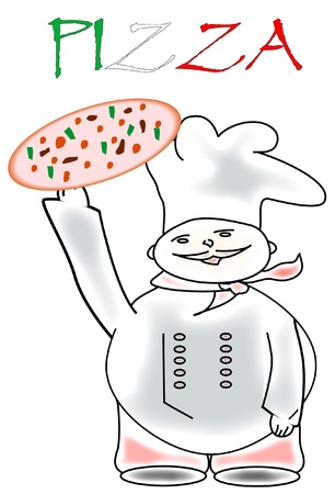 cook pizzaのイラスト素材