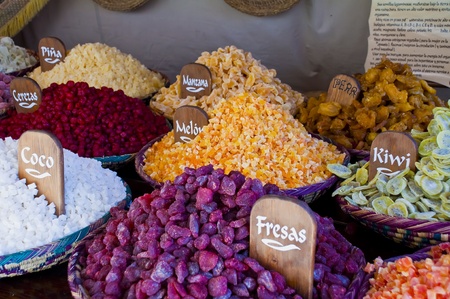 Sale of dried fruit freshの写真素材