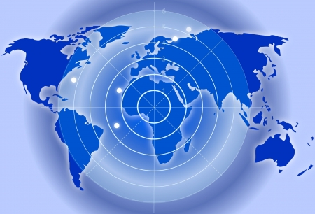 Map with radarのイラスト素材