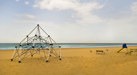 Playground on the beach sand