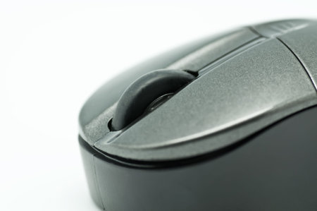 Computer Mouse closeup  on white background