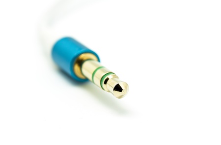 audio jack closeup on white backgroundの写真素材