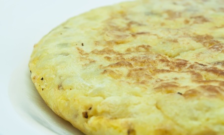 Spanish potato omelet on a dish の写真素材
