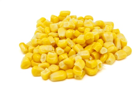 Corn pile on white backgroundの写真素材