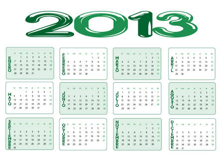 Calendar year 2013のイラスト素材