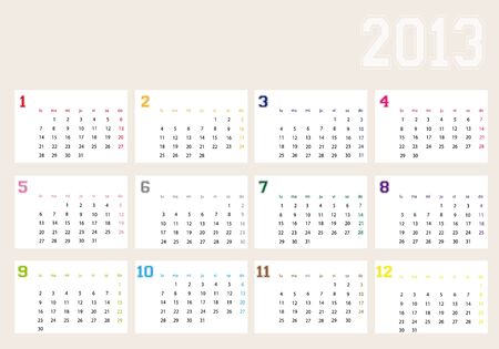 Calendar year 2013のイラスト素材