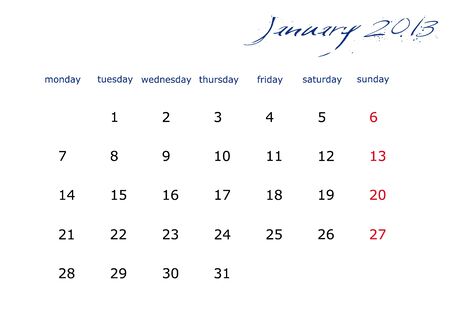 January 2013のイラスト素材