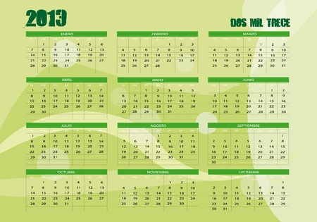 new calendar 2013 in spanishのイラスト素材