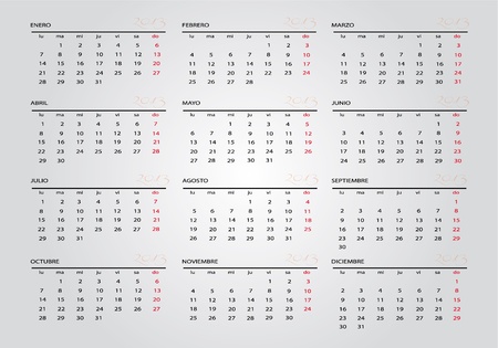 2013 new calendar in spanishのイラスト素材