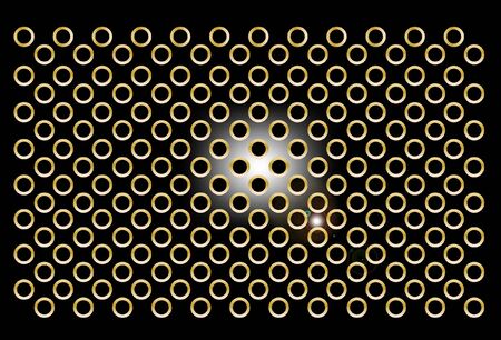 Black background with light golden and center circlesのイラスト素材