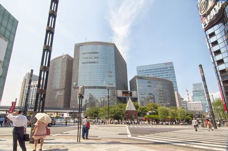 TOKYO, JAPAN-JULY 6: zebra crossing on one of the main streets of Ginza on July 6, 2011 in Tokyo, Japan Ginza is famous for the concentration of department stores, boutiques and restaurantsのeditorial素材