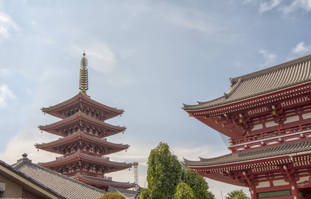 Pagoda in the Senso-ji Temple, Tokyoのeditorial素材