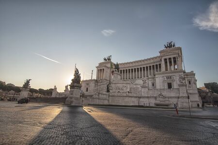 Monument to Victor Emmanuel II  in Rome, Italy. Made in honor of the first king of united Italy, Victor Emmanuel II in 1911のeditorial素材
