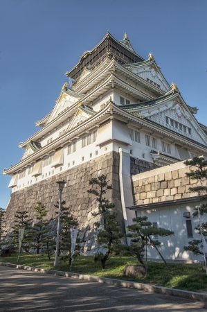 Osaka Castle, Japan. It was built by Toyotomi clan and was completed in 1598のeditorial素材