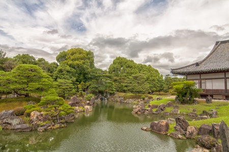 Ninomaru garden pond in Nijo Castle in Kyotoのeditorial素材