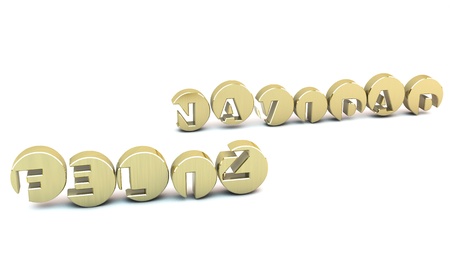 Merry Christmas image in 3d goldの写真素材