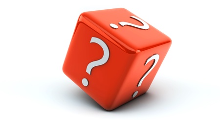 Given in 3d question mark on white backgroundの写真素材