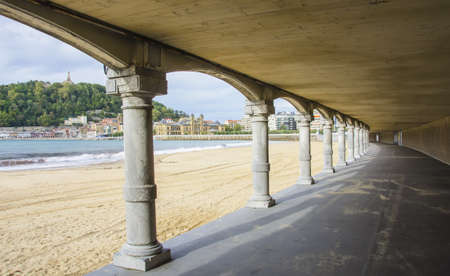 Famous beach of La Concha in San Sebastian / Donostiaの写真素材