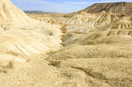 The Bardenas Reales  biosphere reserve, desert landscape in Navarreの写真素材