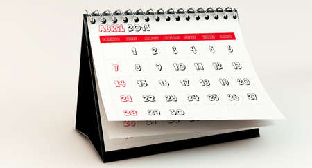 April 2013 Calendar in spanish in 3dの写真素材