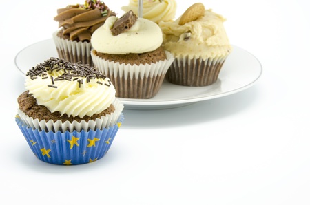Cupcake stand  on white backgroundの写真素材