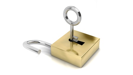  3d padlocks on white  backgroundの写真素材