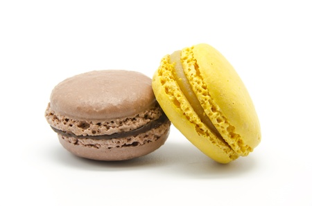Colored Macaroons on white backgroundの写真素材