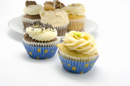 Cupcake stand  on white backgroundの写真素材