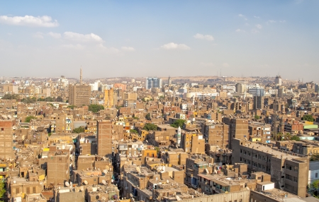 Aerial view of the city of Cairo, Egyptの写真素材
