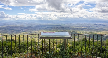 Panoramic view of vineyards in La Riojaの写真素材
