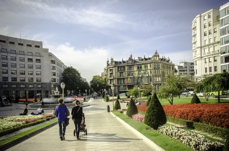 BILBAO, SPAIN - OCTOBER 13  Square Moyua on October 13, 2012 in Bilbao,spain  Is located in the center of Bilbaoのeditorial素材