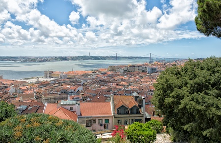 Panoramic view of Lisbon, Portugalの写真素材