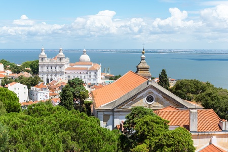 Panoramic view of Lisbon, Portugalの写真素材