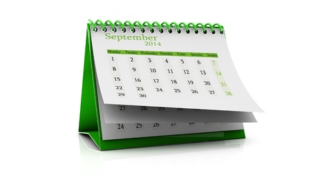 Design of a calendar month of september 2014 in Englishの写真素材