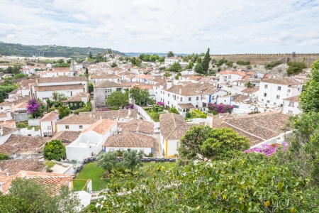 Panoramic view of Obidos, Portugalの写真素材
