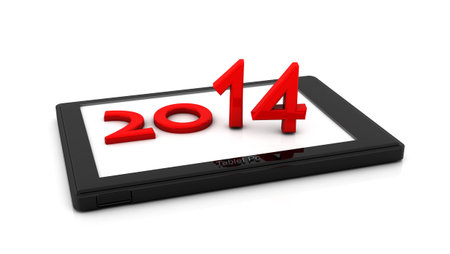 New year 2014 in a tablet