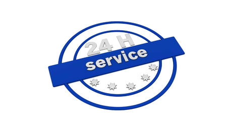 Icon 24 H service in 3dの写真素材