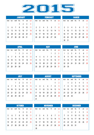 2015 calendarのイラスト素材