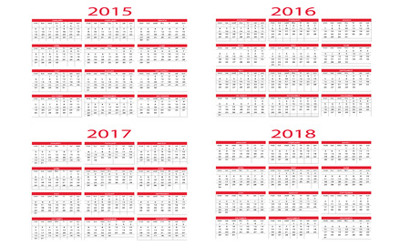 Calendar 2015 to 2018のイラスト素材
