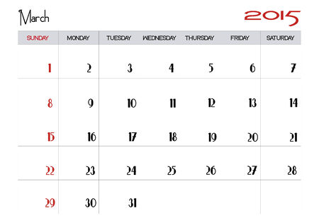 March 2015 calendarのイラスト素材