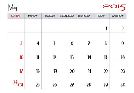 May 2015 calendarのイラスト素材