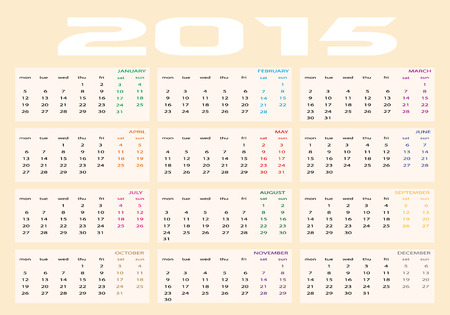 2105 calendarのイラスト素材