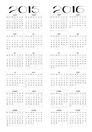 2105 and 2016 calendarのイラスト素材