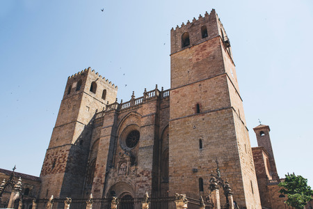 Panoramic view of SigÃ¼enza Cathedral, spainの写真素材