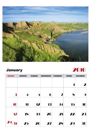 Calendar january 2016のイラスト素材
